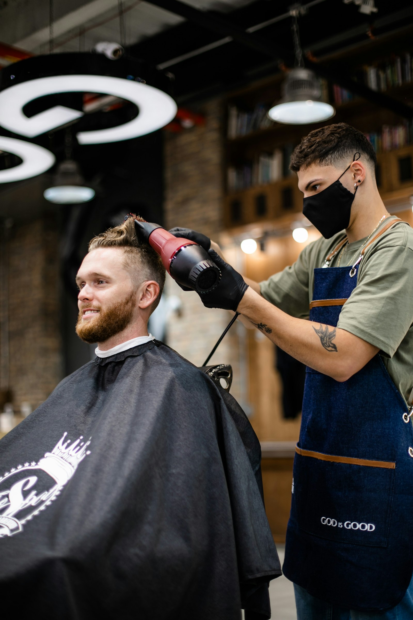 A barbershop at work