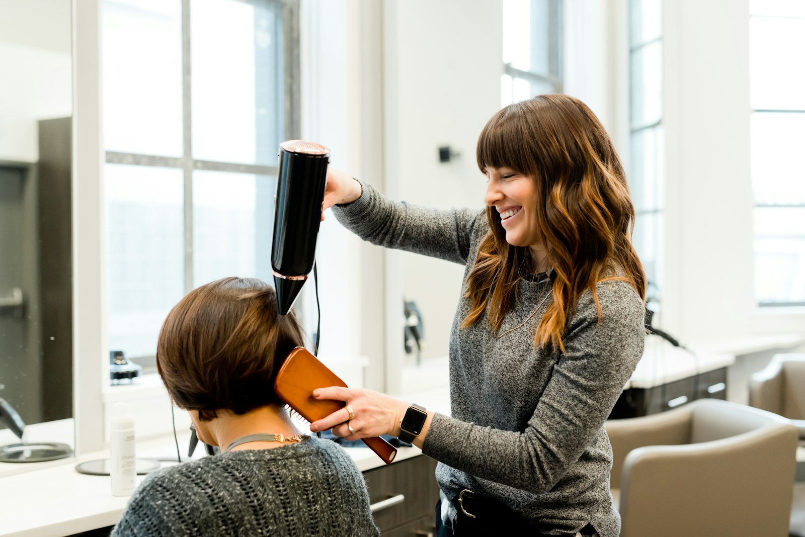 A hair salon at work